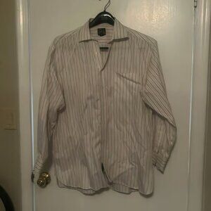 Jos. A. Bank Cream Striped Button Up Shirt